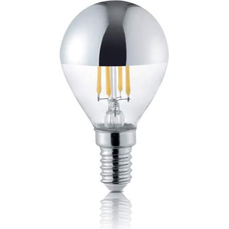 E14 Filament LED Chrom, 4 Watt, 420 Lumen, warmweiß, Ø4,5cm, nicht dimmbar