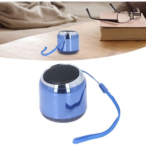 Mini enceinte Bluetooth, enceinte HiFi portable d'extérieur, son surround à 360°, rechargeable par USB, bleue. (1/5)