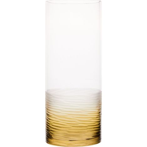 Premier Housewares Room Decor Flower Vase Clear Large Brown Vase Cylindrical Glass Vases For Flowers Black Modern Floor Vase 12 x 12 x 30 (1/5)