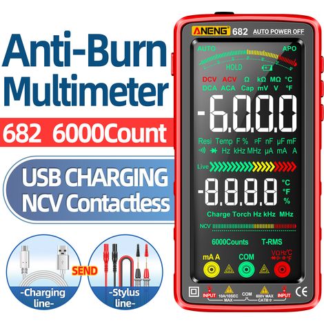 GARRYFIZH Multimètre ANENG 682 6000 Points Écran LCD Rechargeable NCV Lampe (1/5)