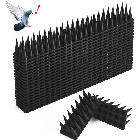 CIIC 5.7 Mètres Pic Anti Pigeon Plastique, 15 Pièces Répulsif Piege, Anti Oiseaux pour Chats Moineaux, pour Balcon Fenêtre, Respectueux des Animaux Pique (Marrón) (1/5)