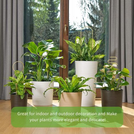 Lot de 4, Petit Treillis en métal pour les Plantes en Pot, Treillis D’or pour les Plantes Grimpantes D’intérieur, Doré, équipement de jardin étanche et robuste, pensé pour durer (1/5)