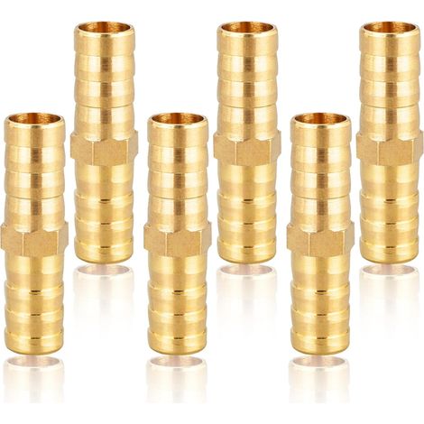 Mamelon double G1/2" (Ø 20mm) laiton mâle,4 pièces hexagonal G1/2"M/M,Raccord de jonction 2 x M Raccord fileté,Double mamelon Raccords en convient pour l'eau potable Tuyau Droit 3/8" (1/5)