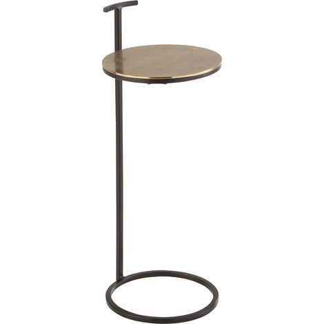 Bout de canapé métal doré et noir design contemporain - Doré finition mate et noir profond (1/3)