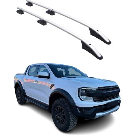 Barres de toit longitudinales pour Ford Ranger PK P703 2022-2026 Alu Argent (1/5)