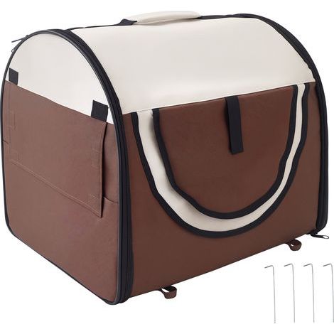 Sac de transport pour chien caisse de transport pliable pour chien respirant avec coussin d'agneau amovible 61 x 46 x 51 cm (1/5)