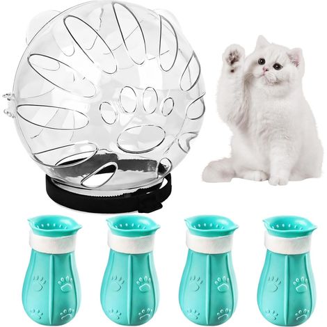 Muselière de toilettage pour chat, kit transparent et respirant, sécurité et confort (1/4)