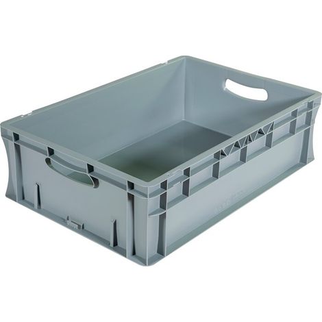 Bac de rangement - NOVAP - Gris - 600 x 400 mm - 34 L - poignées ouvertes