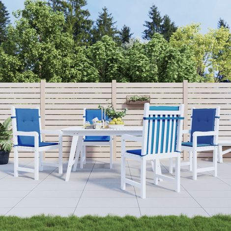 Lot de 4 Coussins de chaise de jardin Coussin de siège Coussins pour Fauteuil de Jardin à dossier bas bleu royal DHNET6876881 (1/5)