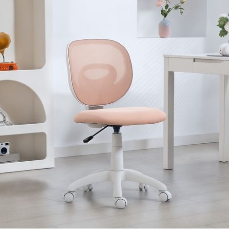 Chaise de bureau ergonomique à hauteur réglable, dossier en C, rose DESVIAE (1/5)