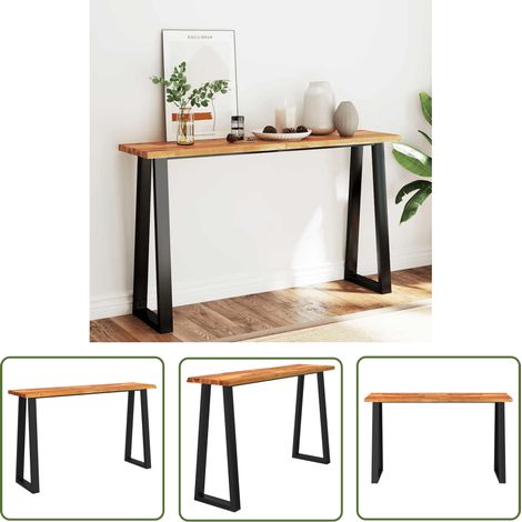 The Living Store Table console à live edge 140x40x80 cm bois d'acacia solide - Table Basse - Table D'appoint - Acacia Massif - Meuble Design - Décoration Intérieure (1/5)