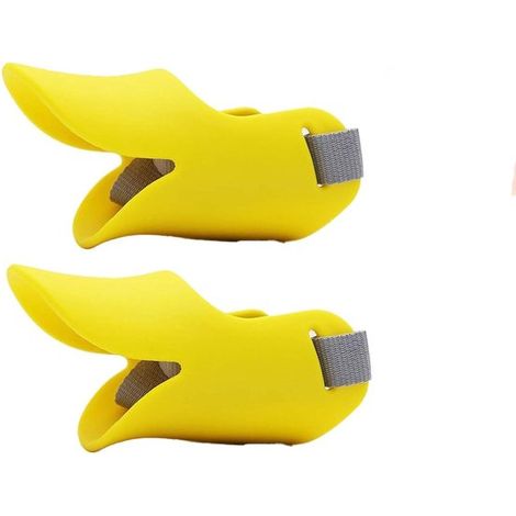 Set di 2 museruole a becco d'anatra gialle, taglia M, per cani, dotate di cinghie regolabili, simpatico design a becco d'anatra, prevengono... (1/4)