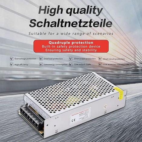 12V 15A 180W DC switching power supply AC 110V/220V to DC-12V power adapter, transformer constant voltage, suitable for LED strips, cameras, surveillance systems, lighting projects, etc. (1/3)