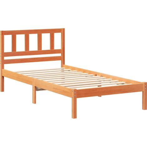 Estructura de cama con cabecera Marrón cera 100 x 200 cm vidaXL (1/5)