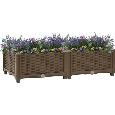 Jardinière de jardin - Balconnière à fleurs Lit surélevé 80x40x23 cm Polypropylène BV533519 - BonneVie (1/5)