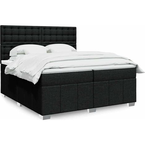 Boxspringbett mit Matratze Schwarz 200x200 cm Stoff