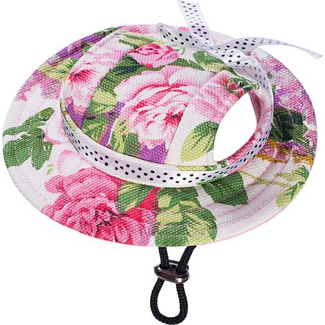 Casquette pour chien à visière ronde en maille aérée avec trous pour les oreilles - Rayures colorées (1/5)
