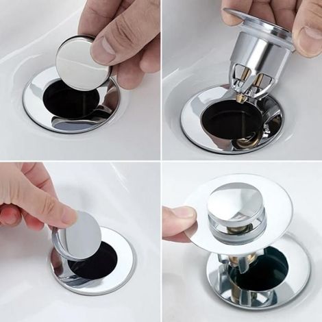 Bonde de lavabo - - Lot de 2 - Universelle - Clic-clac - Diamètre 33-40 mm (1/5)
