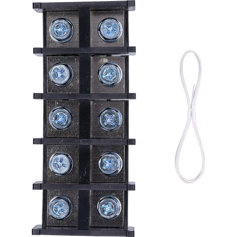 5Pcs Bornier Rail DIN 200A Bonne Conductivité Électrique Facilité d'Installation Vis 600V (1/5)
