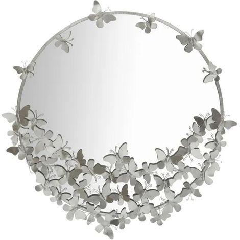 Espejo mauro ferretti redondo plateado 78 cm vidrio metal