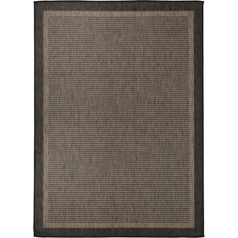 Tapis à tissage plat d'extérieur-Tapis de Jardin 200x280 cm Marron foncé 291200 (1/5)