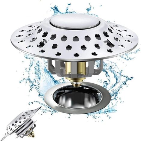 Rubinetto di scarico per vasca da bagno standard in ottone, tipo a pressione, accessorio filtro per doccia (1/5)