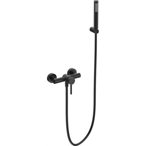 Miscelatore doccia con doccetta finitura nera in acciaio inox  KAM-ARTE NERO kamalu