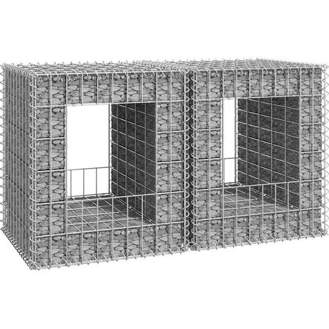 Poteaux à panier de gabion 2 pcs 50x50x60 cm Fer (1/5)