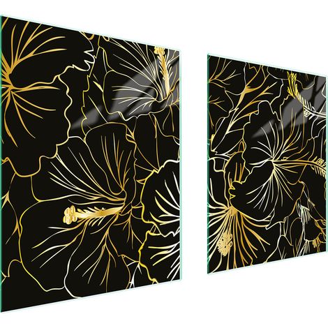 GLASSCHUTZPLATTE FÜR HERD 85x52 BLUMEN (1/5)