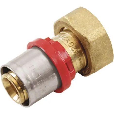 RACCORDO DIRITTO A PRESSARE CON GIRELLO CON GUARNIZIONE - 20 x 1/2 su attacco 16 - 1/2