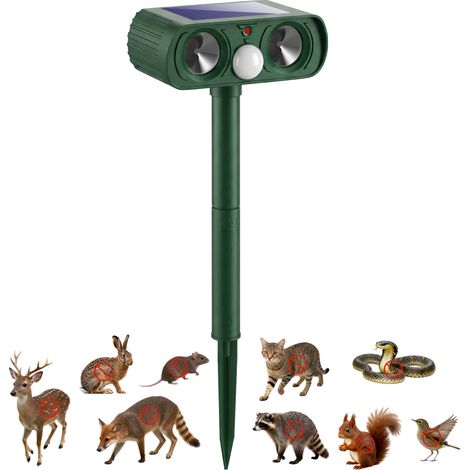 Outsunny Cat Repellent for Gardens, Solar Ultrasonic PIR Fox Cat Deterrent