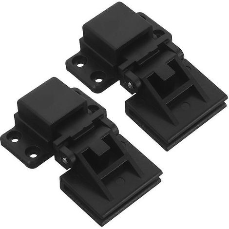 paire de charnières noires pour couvercle de platine vinyle, assurant un mouvement fluide du couvercle. (1/5)