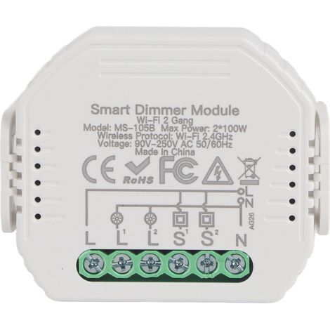Smart Dimmer Switch Module 2 Way Dimming APP Control Switch Concealed Mount 90‑250V