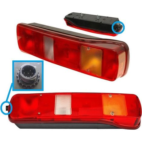 Faro trasero derecho Volvo FH FM FMX NH 9/ 12/ 16, 20565106, 20892370, 21063891, con conector lateral redondo AMP  2001-2012 (1/3)