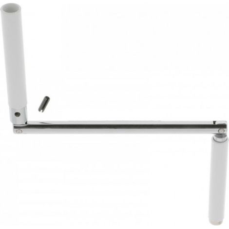 Poignée de manivelle articulée pour volet roulant – Acier chromé – Longueur 420mm – Emboîtement 12mm femelle – Confort d'utilisation avec contre-poignée PVC (1/2)