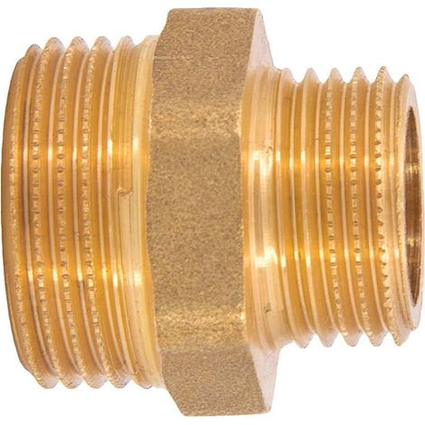 Mamelon laiton réduit mâle mâle à visser Ø 1/2" x 3/4" - à l'unité (1/3)