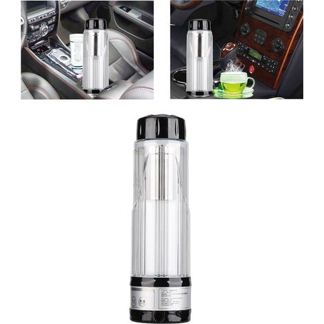 Bouilloire électrique de voiture 12 V/24 V à double usage, grande capacité de 420 ml, chauffe et fait bouillir l'eau, cafetière et machine à lait multifonctions, noire (1/5)