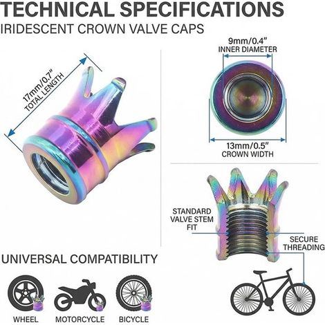 Juego de 8 tapones de válvula de aluminio – Universales para coches, bicicletas, camiones y motocicletas – Accesorios para automóviles