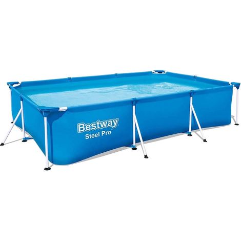 Bestway 56404 piscina rettangolare blu Power Steel 300x201x66 cm con telaio da giardino esterno (1/5)