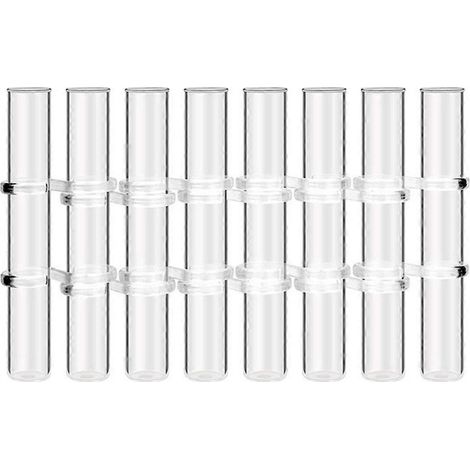 Lot de 8 vases à fleurs à charnière, tubes à essai en verre transparent, supports à fleurs suspendus pour la décoration intérieure, L (1/4)