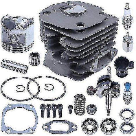 Kit piston, vilebrequin et cylindre de 50 mm compatible avec Husqvarna 365, 371, 372 et 362, comprenant joint d'huile, filtre à carburant et soupape de décharge de pression. (1/4)