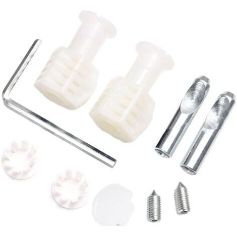 Pair Lntyq Lot de 2 Boulons de réservoir de toilettes, kit de boulons de fixation plaqués zinc blanc pour toilettes suspendues au mur pour toilettes