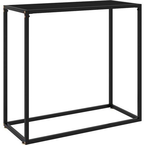 Table console-Table d'entrée Noir 80x35x75 cm Verre trempé 664733 (1/5)
