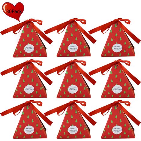 GARRYFIZH Boîte à bonbons de Noël créative, boîte cadeau de Noël, boîte d'emballage pour pâtisserie (Sapin de Noël rouge) 889 cm