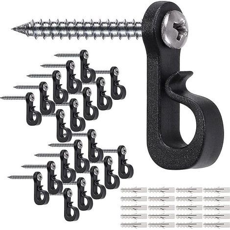 20 Q-Hanger-Schraubhaken für den Innen- und Außenbereich, für Weihnachtsbeleuchtung, Garagendekoration, Silvesterdekoration und Lichterketten im Freien (1/5)