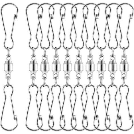 10er Pack Soft Swivel Double Clamp Swivel Hooks für Halloween Weihnachten Windsäcke Windspiele Kristallwirbel Partyzubehör (1/5)