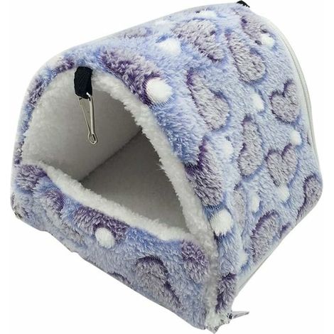Couchage Rongeur Peluche Petite Maison Hamster Hamac Jouet Lit Cabane pour Cochon d'Inde Lapin Chinchilla Furet, Violet -