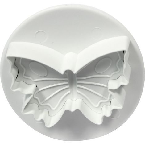 Emporte Pièce à Poussoir Papillon, Plastique, Blanc, 6.5 x 2 x 6.5 cm (1/4)