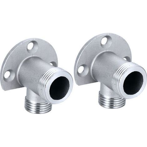Kit d'installation pour robinet apparent – Cuivre chromé – Filetage 1/2 NPT x G 3/4 – Adaptateurs inclus pour douche extérieure (1/5)
