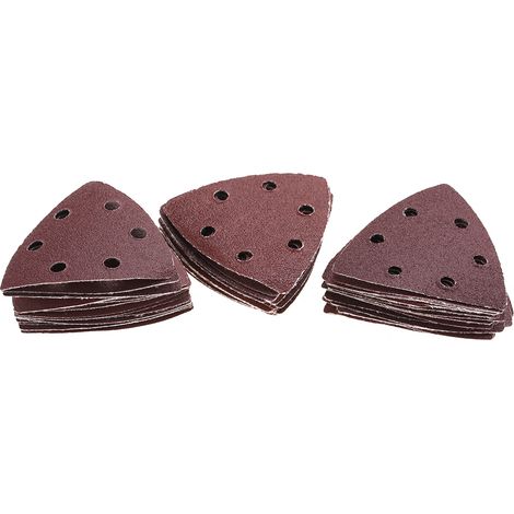 50-teiliges Set aus dreieckigen Schleifpapierpads mit unterschiedlichen Körnungen für Schleifmaschinen (1/5)